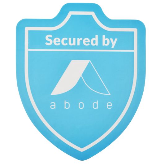 "Secured by abode" Sticker (Forward and Rear mount)