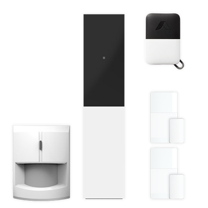 Abode Smart Security Kit DIY Security System with motion sensor, keyfob, and two door/window sensor