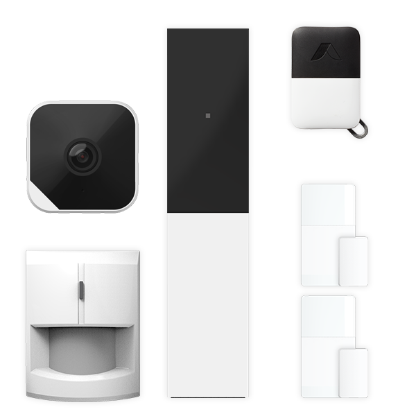 Abode Smart Security Kit Plus with Abode Cam 2 Security Camera, Motion Sensor, Two Door/Window Sensors, Keyfob